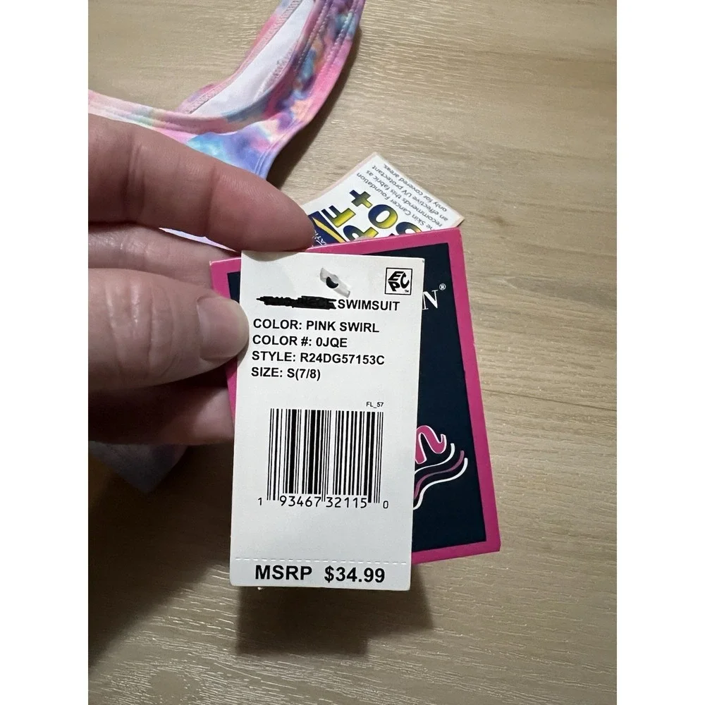 Andy & Evan Swimsuit Girls Size Small Top Pink Tie Dye New Swim‎ Knot Detail